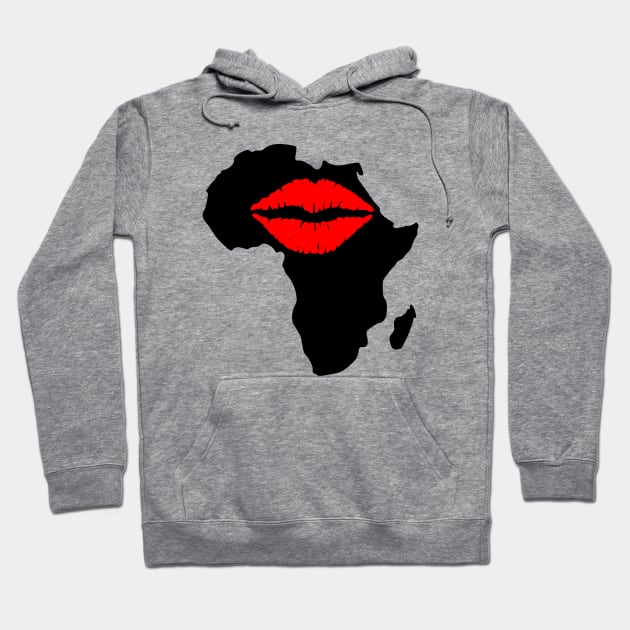 Kiss for Africa Motherland Black Heritage Pride Gift Hoodie by Merchweaver